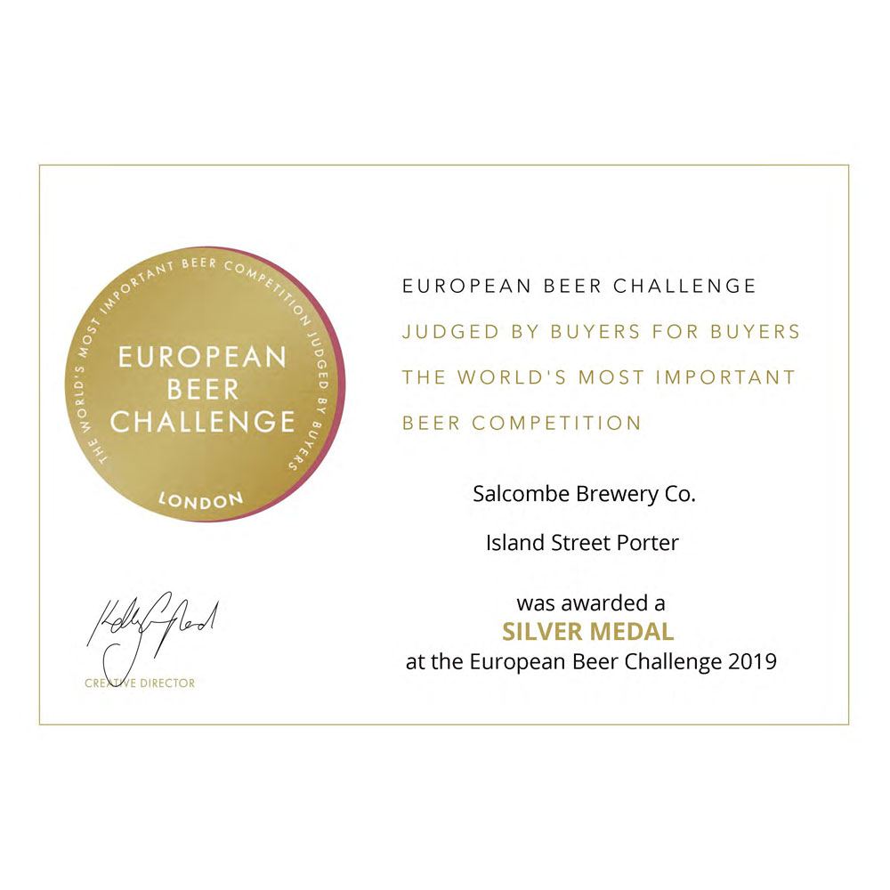European Beer Challenge Silver Award Salcombe Brewery