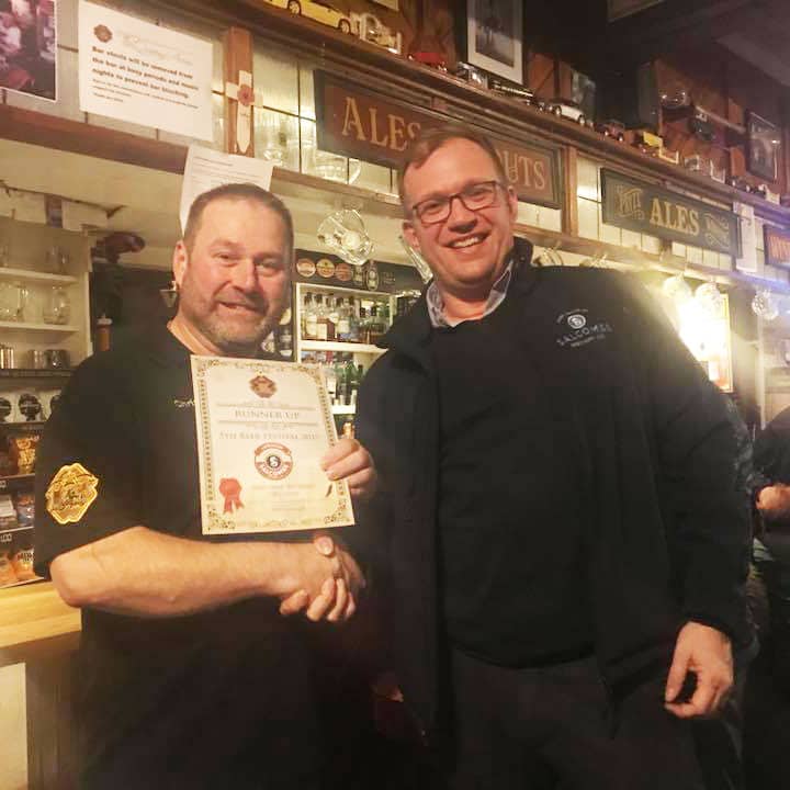 Award at Winter Beer Festival at Queen's Arms Brixham